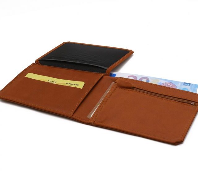 La Guêpe - Petite Maroquinerie - Portefeuille anti-RFID en cuir fauve - 9110 X