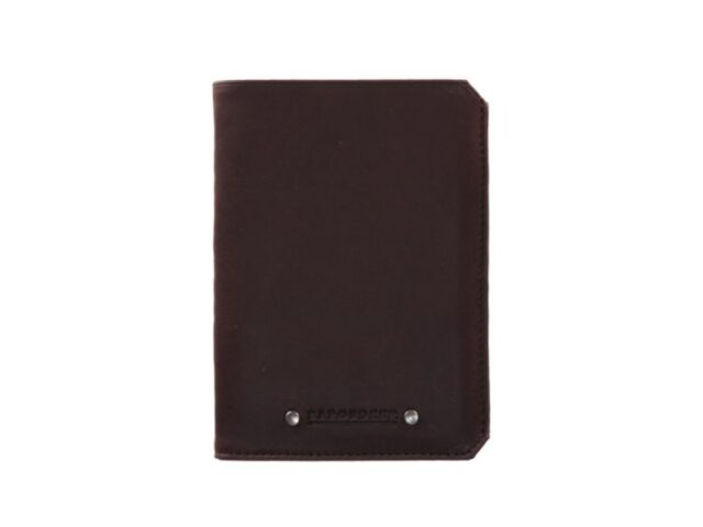 La Guêpe - Petite Maroquinerie - Portefeuille anti-RFID en cuir marron foncé - 9120 X