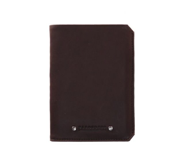 La Guêpe - Petite Maroquinerie - Portefeuille anti-RFID en cuir marron foncé - 9120 X