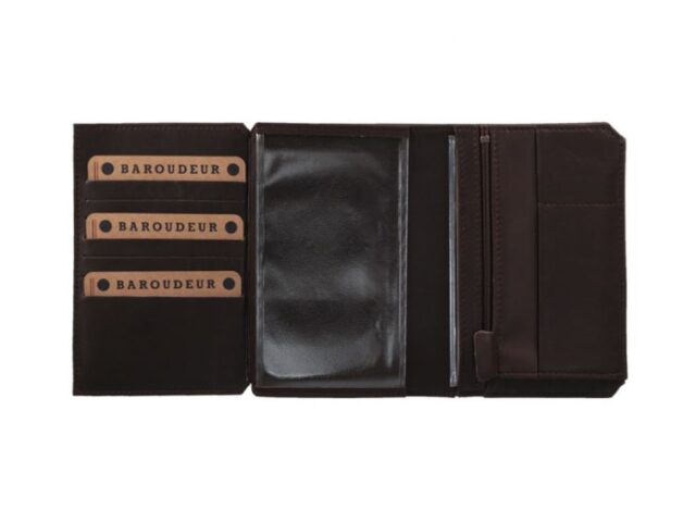 La Guêpe - Petite Maroquinerie - Portefeuille anti-RFID en cuir marron foncé - 9120 X