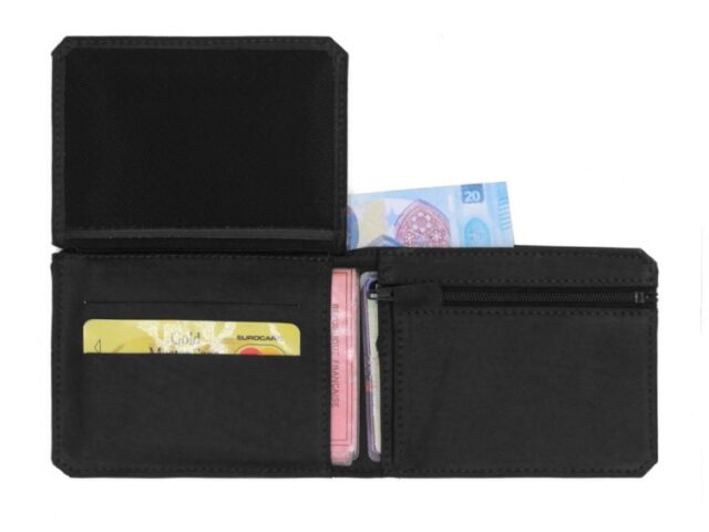 La Guêpe - Petite Maroquinerie - Portefeuille anti-RFID en cuir noir - 9110 X