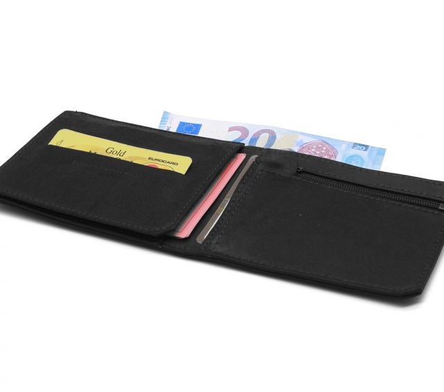 La Guêpe - Petite Maroquinerie - Portefeuille anti-RFID en cuir noir - 9110 X