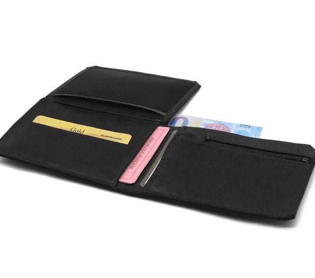 La Guêpe - Petite Maroquinerie - Portefeuille anti-RFID en cuir noir - 9110 X