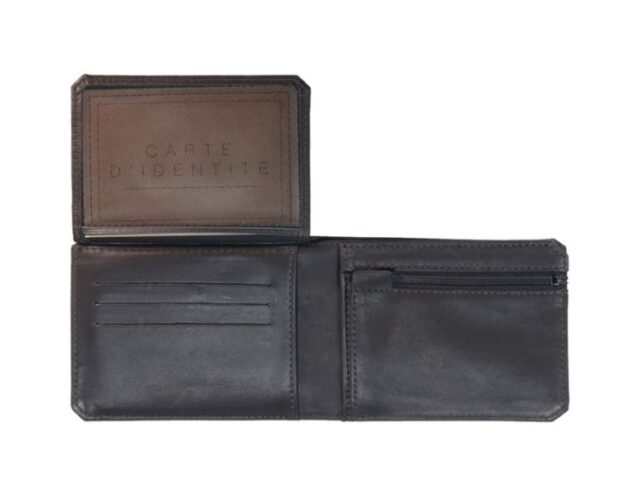 La Guêpe - Petite Maroquinerie - Portefeuille anti-RFID en cuir noir - 9110 X