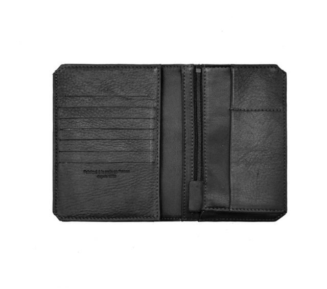 La Guêpe - Petite Maroquinerie - Portefeuille anti-RFID en cuir noir - 9120 X