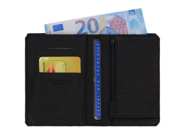 La Guêpe - Petite Maroquinerie - Portefeuille anti-RFID en cuir noir - 949 X