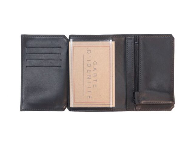 La Guêpe - Petite Maroquinerie - Portefeuille anti-RFID en cuir noir - 949 X