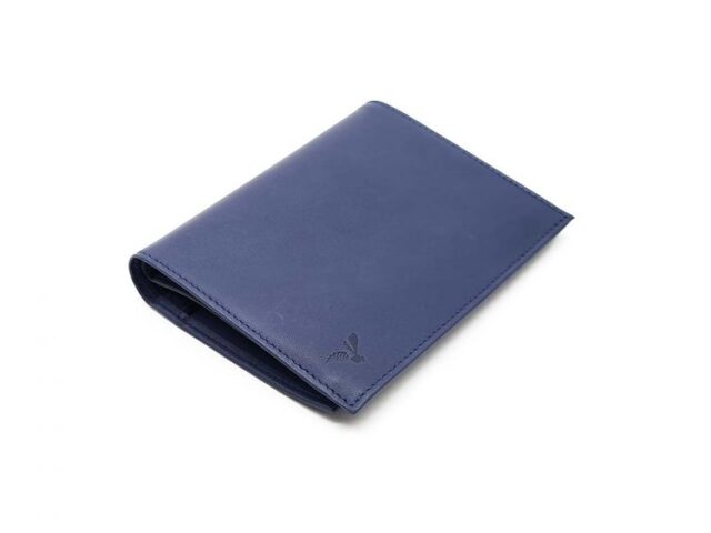 La Guêpe - Petite Maroquinerie - Portefeuille anti-rfid "Luxe" en cuir bleu - 15 cm 4 volets - PM-019-06