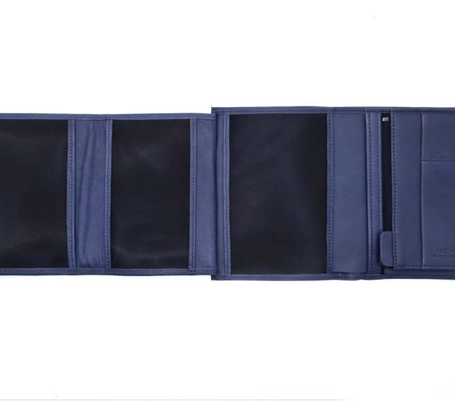 La Guêpe - Petite Maroquinerie - Portefeuille anti-rfid "Luxe" en cuir bleu - 15 cm 4 volets - PM-019-06