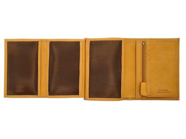 La Guêpe - Petite Maroquinerie - Portefeuille anti-rfid "Luxe" en cuir gold - 13 cm - PM-028-06