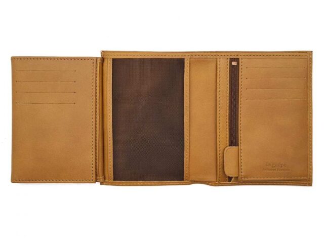 La Guêpe - Petite Maroquinerie - Portefeuille anti-rfid "Luxe" en cuir gold - 13 cm - PM-028-06