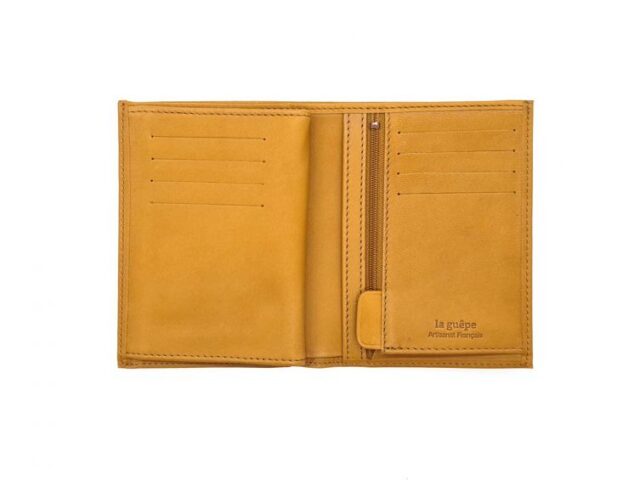 La Guêpe - Petite Maroquinerie - Portefeuille anti-rfid "Luxe" en cuir gold - 13 cm - PM-028-06