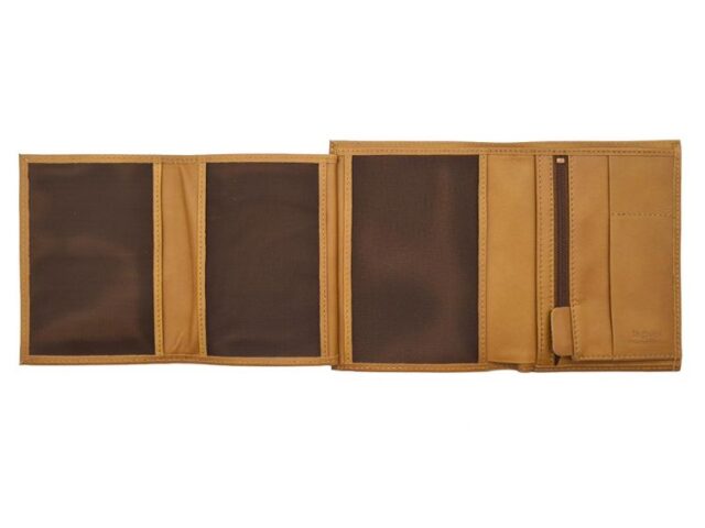 La Guêpe - Petite Maroquinerie - Portefeuille anti-rfid "Luxe" en cuir gold - 15 cm 4 volets - PM-019-06