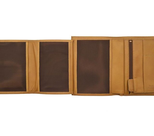 La Guêpe - Petite Maroquinerie - Portefeuille anti-rfid "Luxe" en cuir gold - 15 cm 4 volets - PM-019-06