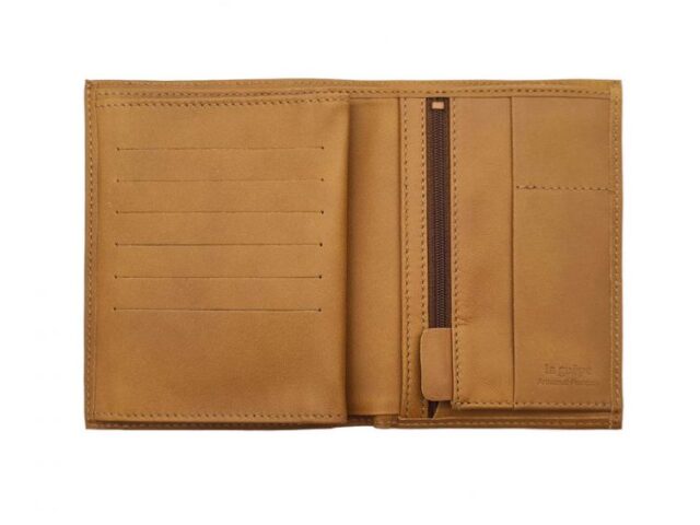 La Guêpe - Petite Maroquinerie - Portefeuille anti-rfid "Luxe" en cuir gold - 15 cm 4 volets - PM-019-06