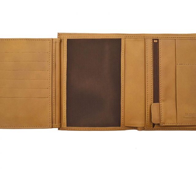 La Guêpe - Petite Maroquinerie - Portefeuille anti-rfid "Luxe" en cuir gold - 15 cm 4 volets - PM-019-06