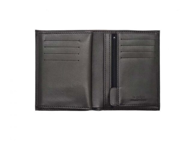 La Guêpe - Petite Maroquinerie - Portefeuille anti-rfid "Luxe" en cuir noir - 13 cm - PM-028-06