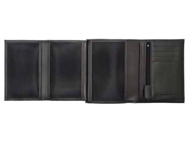 La Guêpe - Petite Maroquinerie - Portefeuille anti-rfid "Luxe" en cuir noir - 13 cm - PM-028-06