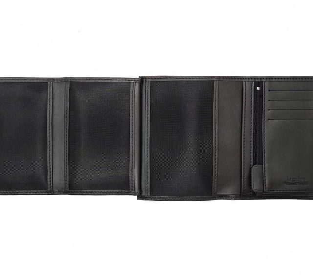 La Guêpe - Petite Maroquinerie - Portefeuille anti-rfid "Luxe" en cuir noir - 13 cm - PM-028-06