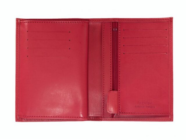 La Guêpe - Petite Maroquinerie - Portefeuille anti-rfid "Luxe" en cuir rouge - 13 cm - PM-028-06