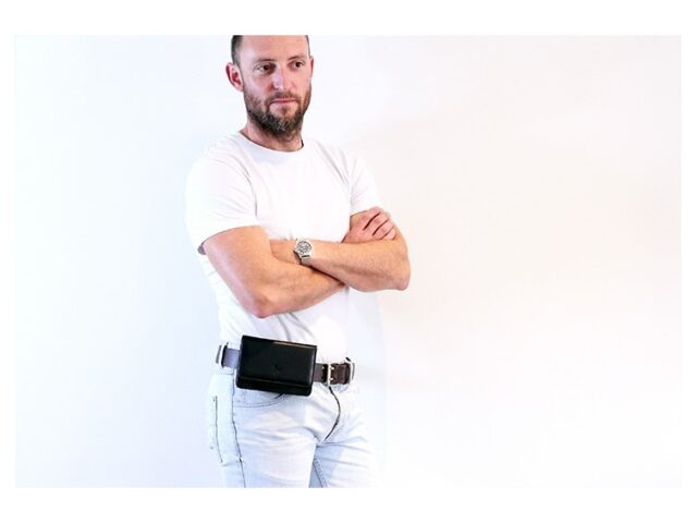 La Guêpe - Petite Maroquinerie - Portefeuille avec passant ceinture cuir gold - 036