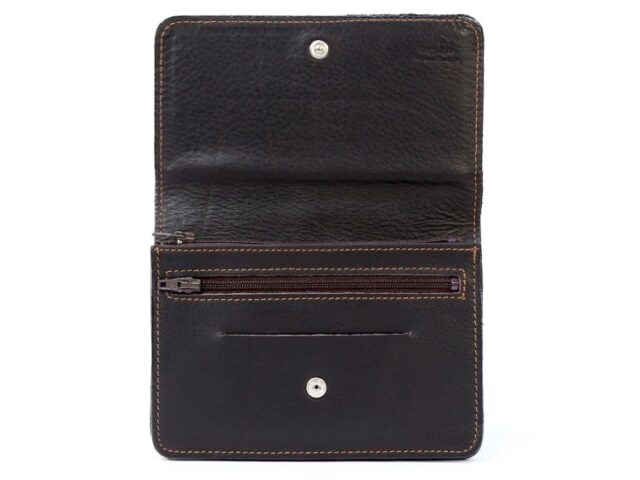 La Guêpe - Petite Maroquinerie - Portefeuille avec passant ceinture cuir marron - 036