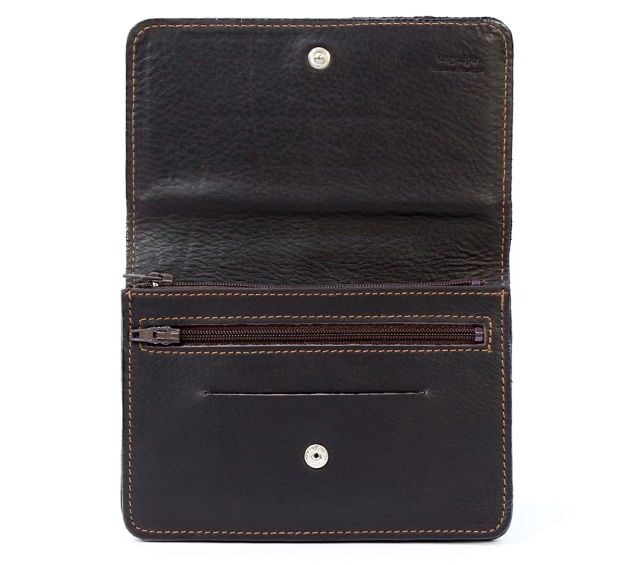 La Guêpe - Petite Maroquinerie - Portefeuille avec passant ceinture cuir marron - 036
