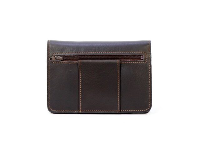 La Guêpe - Petite Maroquinerie - Portefeuille avec passant ceinture cuir marron - 036