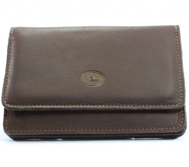 La Guêpe - Petite Maroquinerie - Portefeuille avec passant ceinture cuir marron - 036
