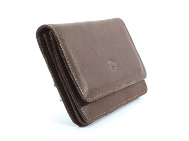 La Guêpe - Petite Maroquinerie - Portefeuille avec passant ceinture cuir marron - 036