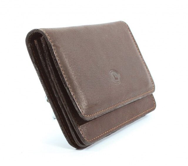 La Guêpe - Petite Maroquinerie - Portefeuille avec passant ceinture cuir marron - 036