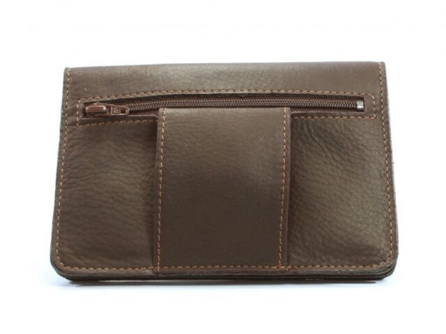 La Guêpe - Petite Maroquinerie - Portefeuille avec passant ceinture cuir marron - 036