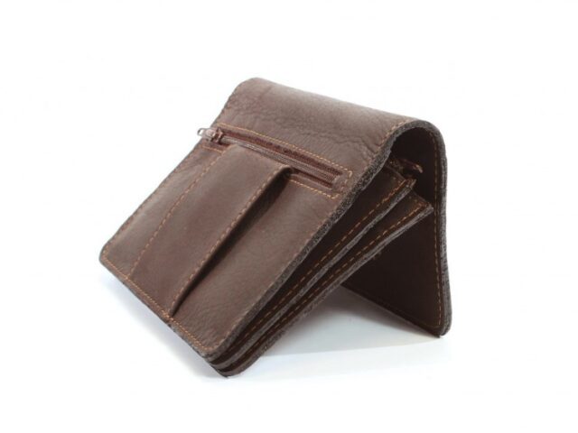 La Guêpe - Petite Maroquinerie - Portefeuille avec passant ceinture cuir marron - 036