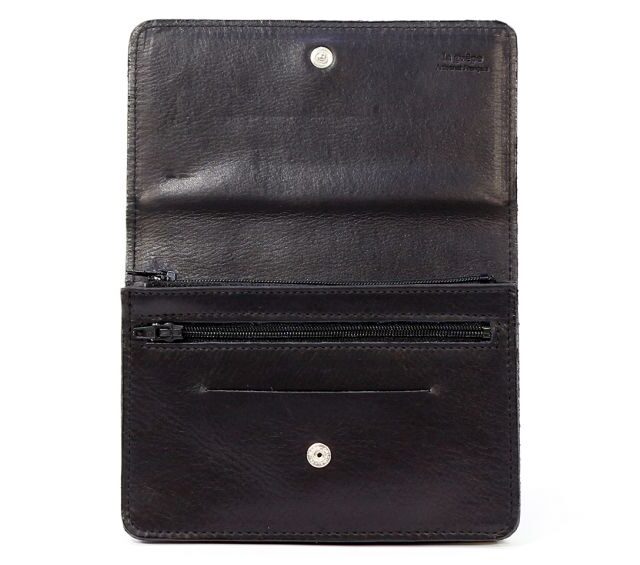 La Guêpe - Petite Maroquinerie - Portefeuille avec passant ceinture cuir noir - 036