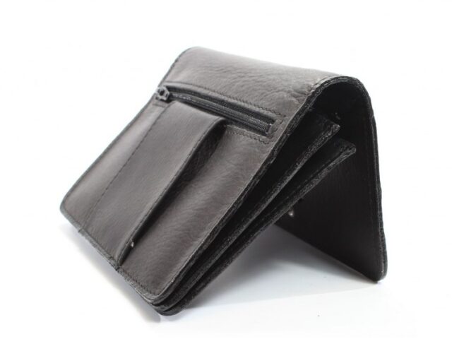 La Guêpe - Petite Maroquinerie - Portefeuille avec passant ceinture cuir noir - 036