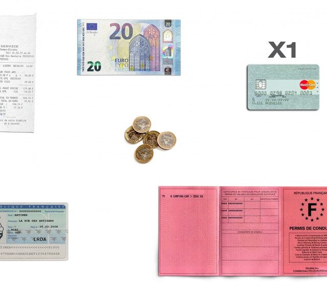 La Guêpe - Petite Maroquinerie - Portefeuille avec passant ceinture cuir noir - 036