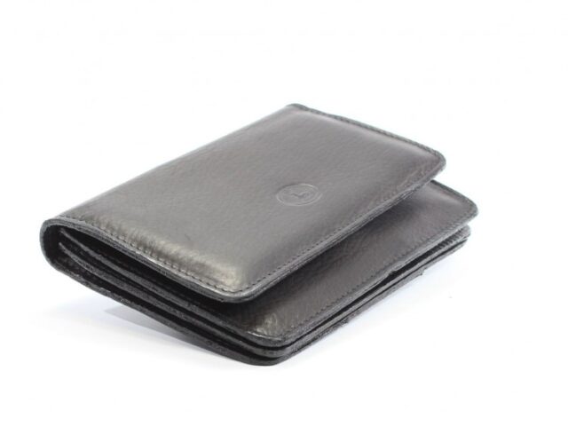 La Guêpe - Petite Maroquinerie - Portefeuille avec passant ceinture cuir noir - 036