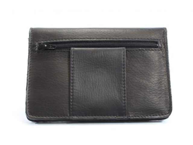 La Guêpe - Petite Maroquinerie - Portefeuille avec passant ceinture cuir noir - 036