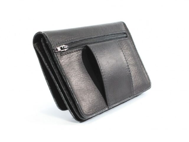 La Guêpe - Petite Maroquinerie - Portefeuille avec passant ceinture cuir noir - 036