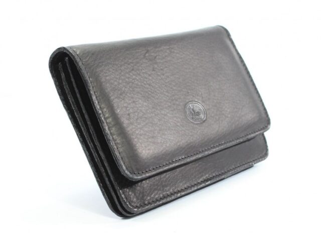 La Guêpe - Petite Maroquinerie - Portefeuille avec passant ceinture cuir noir - 036