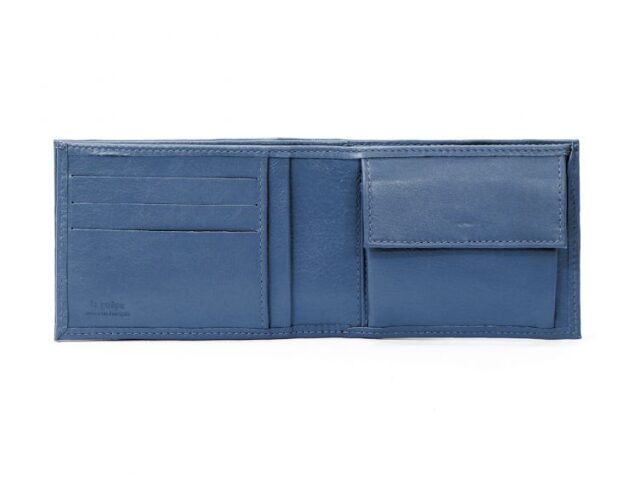 La Guêpe - Petite Maroquinerie - Portefeuille à l'italienne en cuir - bleu de prusse - 007