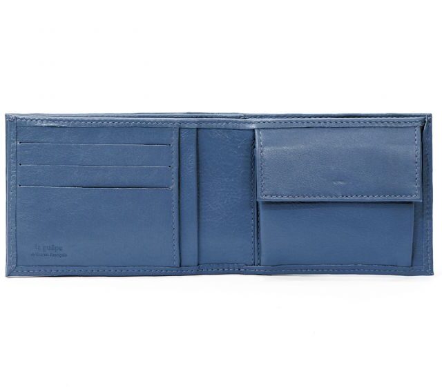 La Guêpe - Petite Maroquinerie - Portefeuille à l'italienne en cuir - bleu de prusse - 007