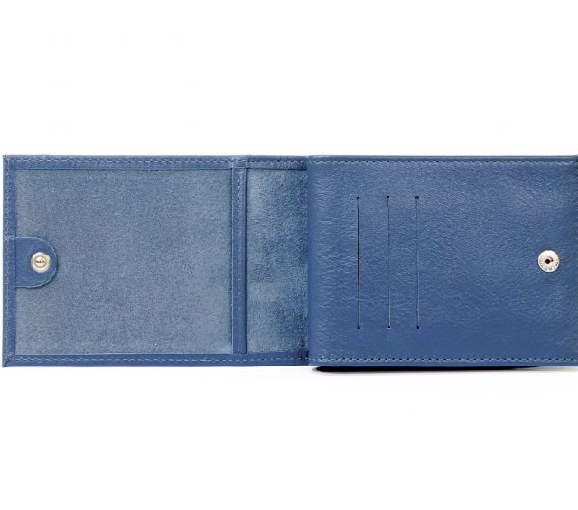 La Guêpe - Petite Maroquinerie - Portefeuille à l'italienne en cuir - bleu de prusse - 007