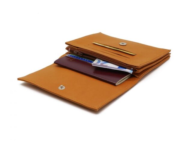 La Guêpe - Petite Maroquinerie - Portefeuille ceinture avec passant - "Luxe" en cuir gold - PM-014-01