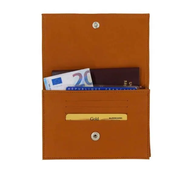 Portefeuille Porte-Monnaie Vintage TBEG - Cuir De Mouton Bleu - Avec Passant Ceinture - Occasion