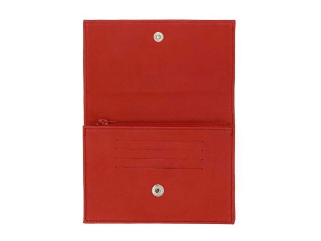 La Guêpe - Petite Maroquinerie - Portefeuille ceinture avec passant - "Luxe" en cuir rouge - PM-014-01