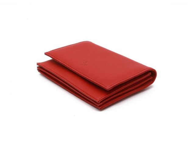 La Guêpe - Petite Maroquinerie - Portefeuille ceinture avec passant - "Luxe" en cuir rouge - PM-014-01