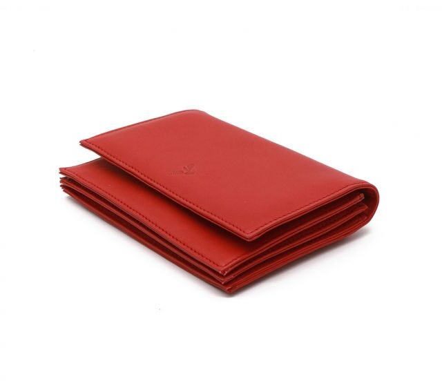 La Guêpe - Petite Maroquinerie - Portefeuille ceinture avec passant - "Luxe" en cuir rouge - PM-014-01