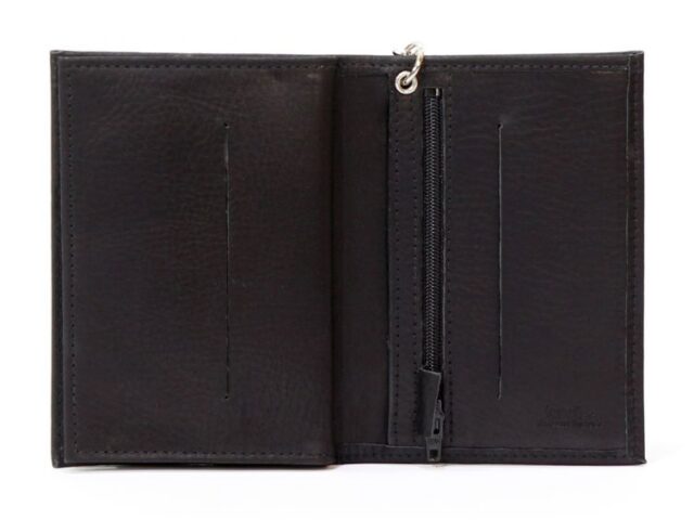 La Guêpe - Petite Maroquinerie - Portefeuille chaînette en cuir noir - 336