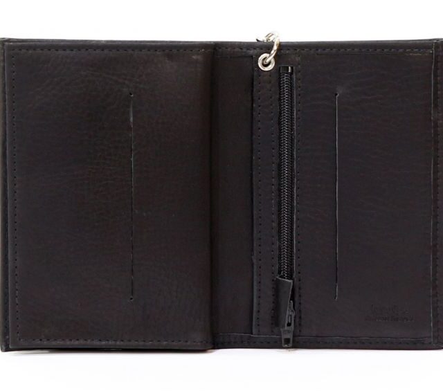 La Guêpe - Petite Maroquinerie - Portefeuille chaînette en cuir noir - 336